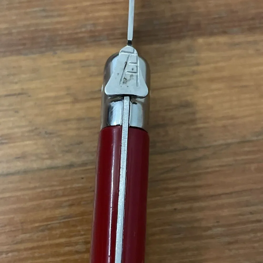 Jean Dubost Laguiole Bread Knife Red Handle Stainless Steel Made in France